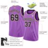 Custom Medium Purple Black-Cream Authentic Basketball Jersey