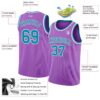 Custom Medium Purple Teal-White Authentic Basketball Jersey