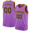 Custom Medium Purple Black-Gold Authentic Basketball Jersey