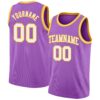 Custom Medium Purple White-Gold Authentic Basketball Jersey