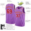 Custom Medium Purple Red-White Authentic Basketball Jersey