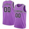 Custom Medium Purple Black-White Authentic Basketball Jersey