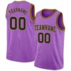 Custom Medium Purple Black-Old Gold Authentic Basketball Jersey