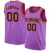 Custom Medium Purple Black-Orange Authentic Basketball Jersey