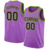 Custom Medium Purple Black-Neon Green Authentic Basketball Jersey