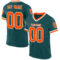 MidnightGreen0055 Custom Midnight Green Orange-White Mesh Authentic Throwback Football Jersey