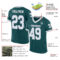 MidnightGreen0056-1 Custom Midnight Green White-Gray Mesh Authentic Throwback Football Jersey