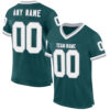 Custom Midnight Green White-Gray Mesh Authentic Throwback Football Jersey
