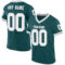 MidnightGreen0056 Custom Midnight Green White-Gray Mesh Authentic Throwback Football Jersey