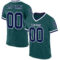 MidnightGreen0057 Custom Midnight Green Navy-White Mesh Authentic Throwback Football Jersey