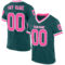 MidnightGreen0058 Custom Midnight Green Pink-White Mesh Authentic Throwback Football Jersey