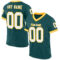 MidnightGreen0059 Custom Midnight Green White-Gold Mesh Authentic Throwback Football Jersey
