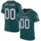 MidnightGreen0061 Custom Midnight Green Gray-Black Mesh Authentic Throwback Football Jersey