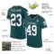 MidnightGreen0062-1 Custom Midnight Green Gray-Black Mesh Authentic Throwback Football Jersey