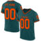 MidnightGreen0063 Custom Midnight Green Orange-Black Mesh Authentic Throwback Football Jersey