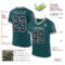 MidnightGreen0064-1 Custom Midnight Green Black-White Mesh Authentic Throwback Football Jersey