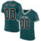 MidnightGreen0064 Custom Midnight Green Black-White Mesh Authentic Throwback Football Jersey