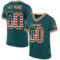 MidnightGreen0065 Custom Midnight Green Vintage USA Flag Cream-Red Mesh Authentic Throwback Football Jersey