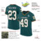 MidnightGreen0066-1 Custom Midnight Green Old Gold-Black Mesh Authentic Throwback Football Jersey