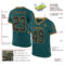 MidnightGreen0067-1 Custom Midnight Green Black-Old Gold Mesh Authentic Throwback Football Jersey