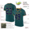 MidnightGreen0068-1 Custom Midnight Green Navy-Old Gold Mesh Authentic Throwback Football Jersey