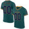 MidnightGreen0068 Custom Midnight Green Navy-Old Gold Mesh Authentic Throwback Football Jersey