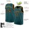 Custom Midnight Green Black-Old Gold Authentic Basketball Jersey