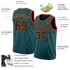 Custom Midnight Green Black-Orange Authentic Basketball Jersey