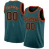 Custom Midnight Green Black-Orange Authentic Basketball Jersey