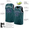 Custom Midnight Green Navy-White Authentic Basketball Jersey