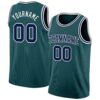 Custom Midnight Green Navy-White Authentic Basketball Jersey