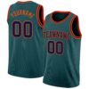 Custom Midnight Green Navy-Orange Authentic Basketball Jersey