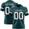 Custom Midnight Green White-Black Authentic Football Jersey