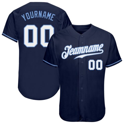 Navy0197 Custom Navy White-Light Blue Authentic Baseball Jersey