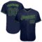 Custom Navy Navy-Neon Green Authentic Baseball Jersey