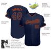 Custom Navy Navy-Orange Authentic Baseball Jersey