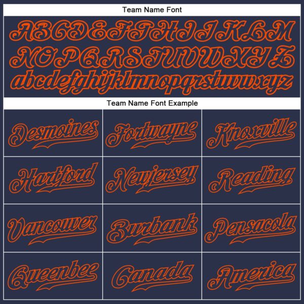 Custom Navy Navy-Orange Authentic Baseball Jersey