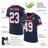 Custom Navy White Red-Gray Mesh Authentic Throwback Football Jersey