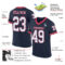 Navy0216-1 Custom Navy White Red-Gray Mesh Authentic Throwback Football Jersey