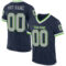 Navy0217 Custom Navy Gray-Neon Green Mesh Authentic Throwback Football Jersey