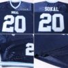 Custom Navy White-Light Blue Mesh Authentic Throwback Football Jersey