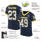 Navy0238-1 Custom Navy White-Gold Mesh Authentic Throwback Football Jersey