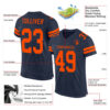 Custom Navy Orange Mesh Authentic Football Jersey