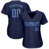 Custom Navy Light Blue Authentic Baseball Jersey