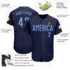 Custom Navy Light Blue Authentic Baseball Jersey