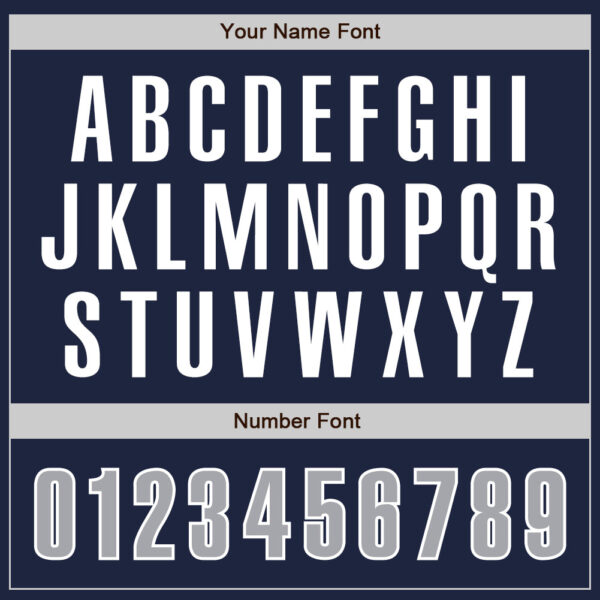 Custom Navy Gray-White Authentic Baseball Jersey