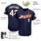 Custom Navy White-Old Gold Authentic Baseball Jersey