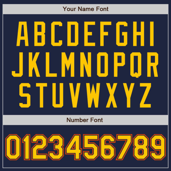 Custom Navy Gold-Orange Authentic Baseball Jersey