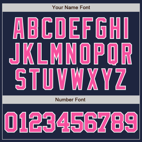 Custom Navy Pink-White Authentic Baseball Jersey