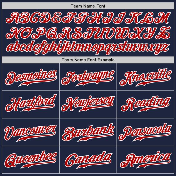 Custom Navy Red Pinstripe Red-White Authentic Baseball Jersey